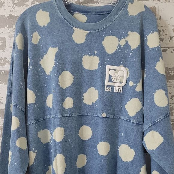 Disneyland Adult Size XL Bleach Spotting Design Long Sleeve Spirit Jersey New - Picture 1 of 5